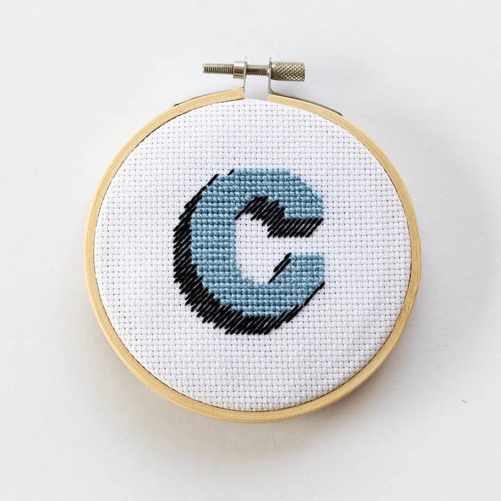 Multi Colored Drop Shadow Monogram Alphabet Cross Stitch Kit for wholesale on Faire9