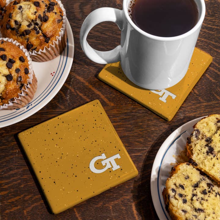 Rico Industries - Wholesale Coasters - NCAA Georgia Tech Yellow Jackets - GT Gold Engr. Coaster2