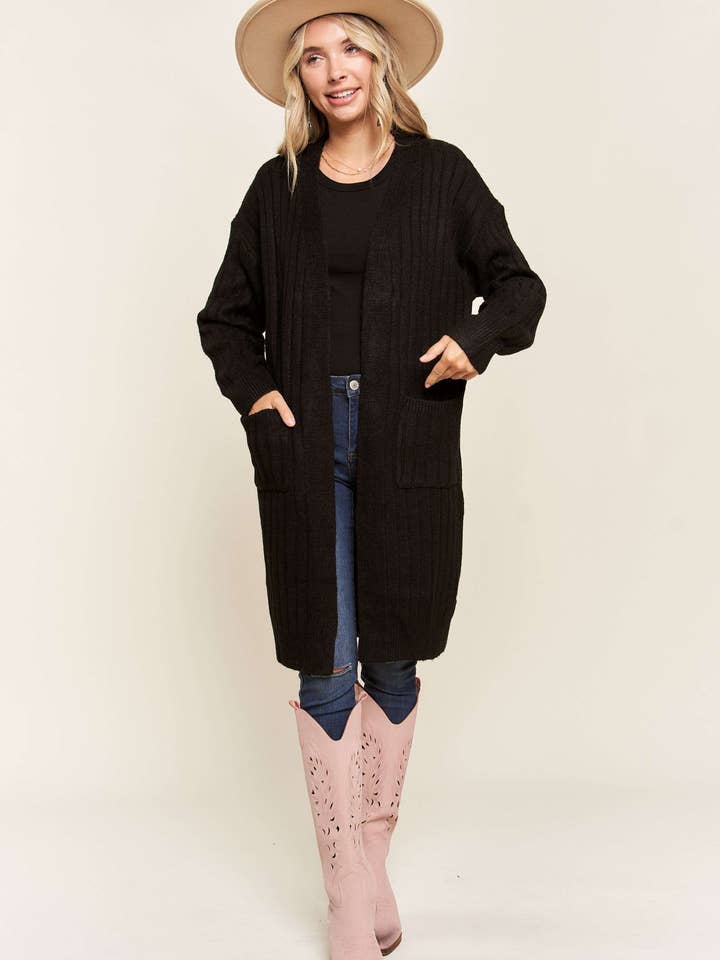 Madelyn - Wholesale Cardigan - Women's - LESW2616-CABLE KNIT OPEN CARDIGAN13