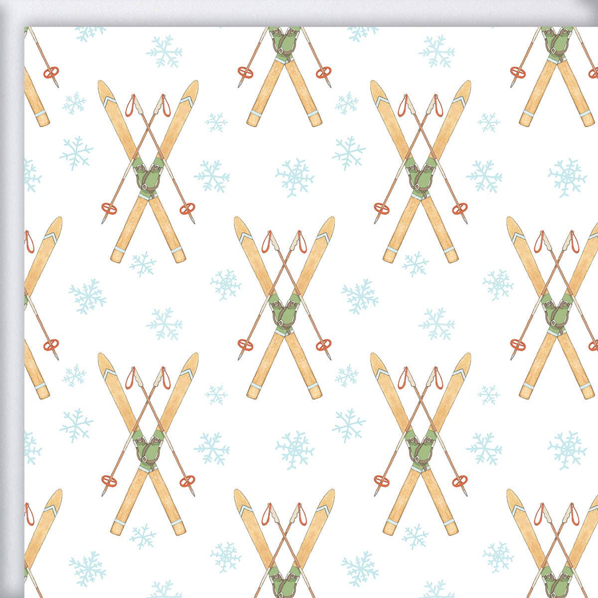 Sara Fitz - Wholesale Wrapping Paper Roll - Vintage Skis Gift Wrap0