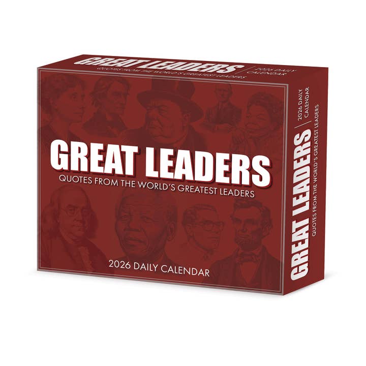 Grands leaders, plus grandes citations 2026 Calendrier quotidien en boîte 6,2" x 5,4" pour la vente par Willow Creek Press & Gifts