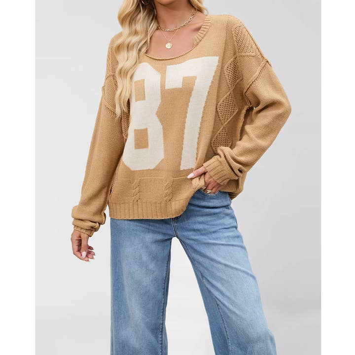 UNISHE - Wholesale Knit Sweater - Women's - Digital Colorblock Long Sleeve Knit Pullover Sweater SF12712