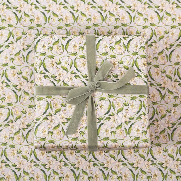 Catherine Lewis Design - Wholesale Flat Wrap - Flora Nouveau - Pink - Gift Wrap1
