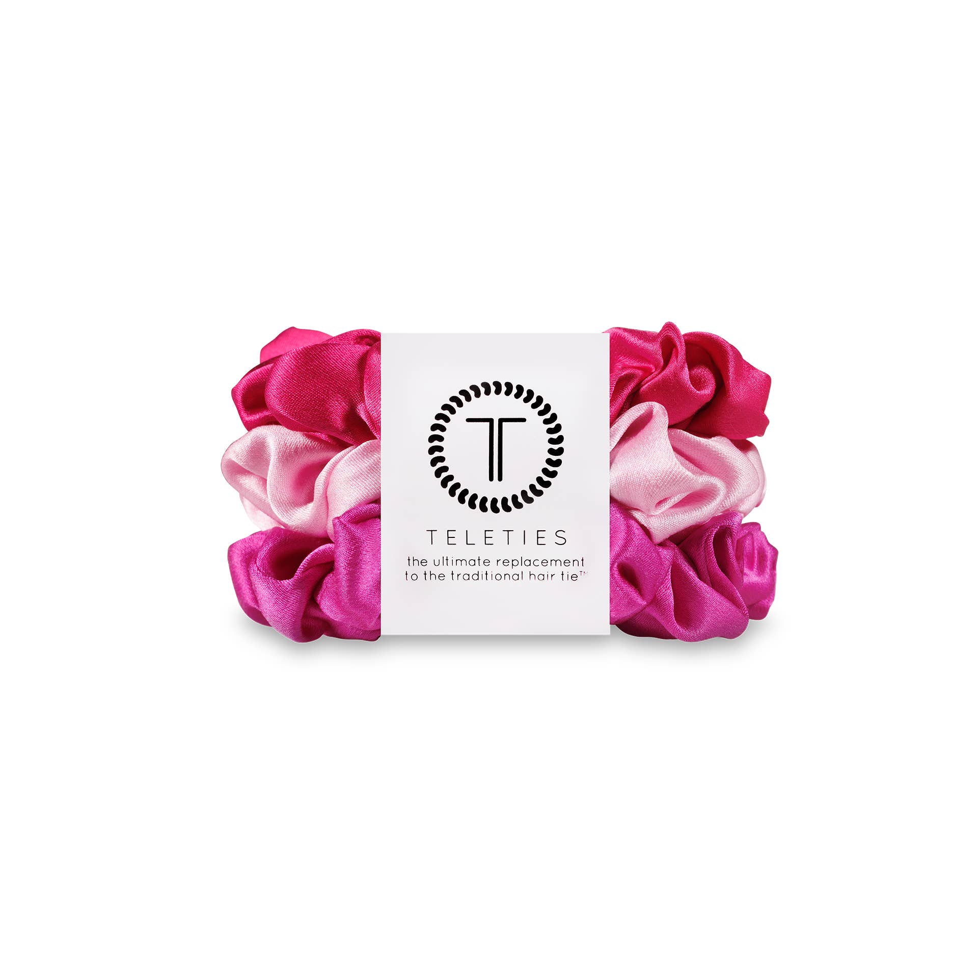 TELETIES - Wholesale Scrunchie - Women's - Silk Hair Scrunchie | Small | Rose All Day