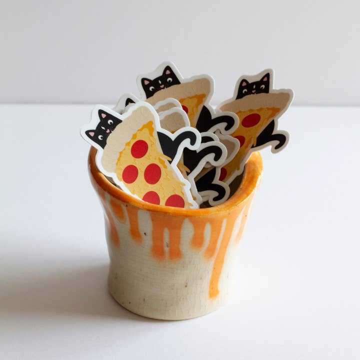 The Mad Menagerie – Großhandel Aufkleber – Pep-Purr-Oni Pizza-Aufkleber2