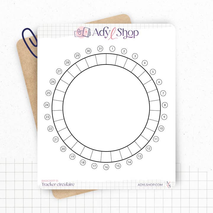 Autocolante rastreador circular - Rastreador mensal - redondo por atacado de AdyLShop
