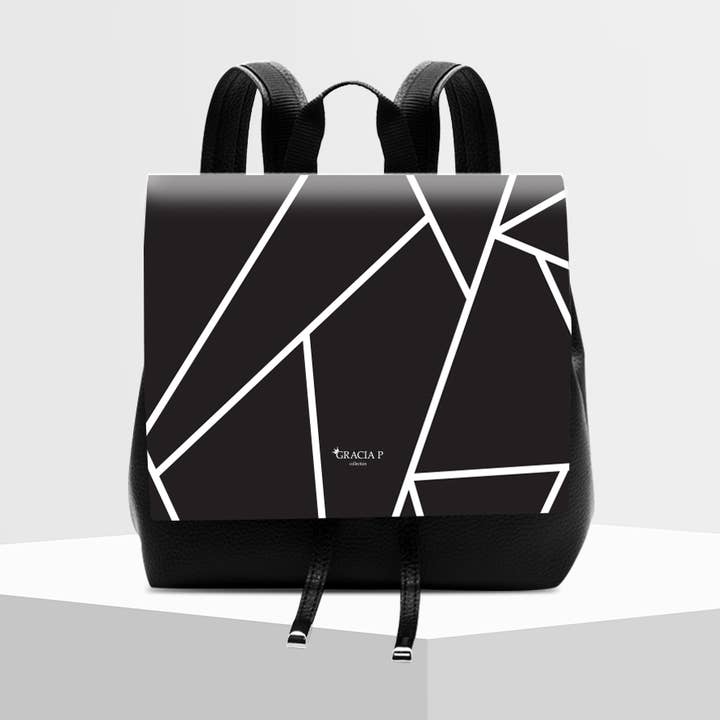 Mochila Molly by Gracia P - Mochila - Abstracto blanco y negro para venta al por mayor de GLOBALSHOP SRL