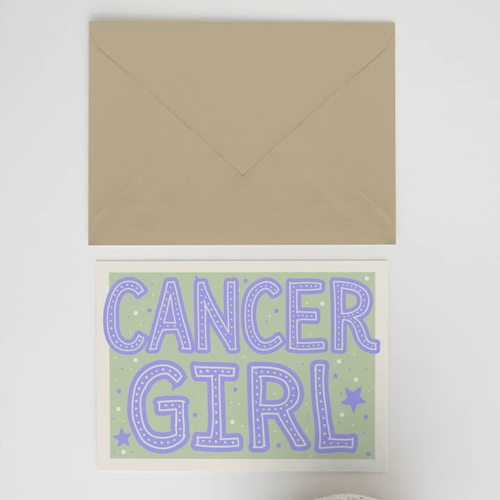 Kræftpige A6/5x7 kort for engroshandel hos Blue Iris Designs Co