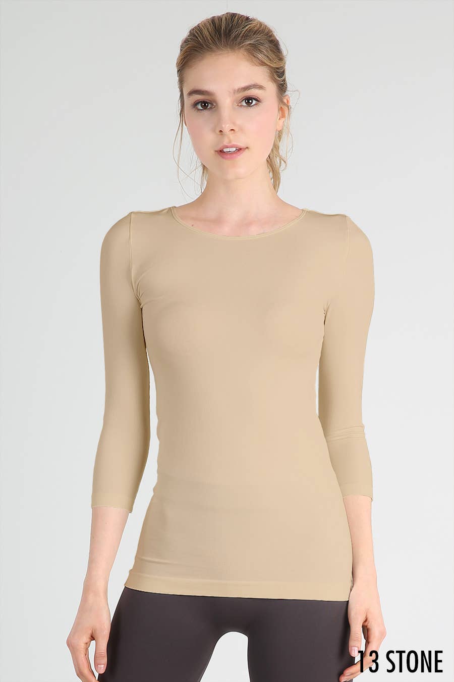 NIKIBIKI - Wholesale Knit Top - Women's - NS5423H - 3/4 Sleeve Crew Neck Top1