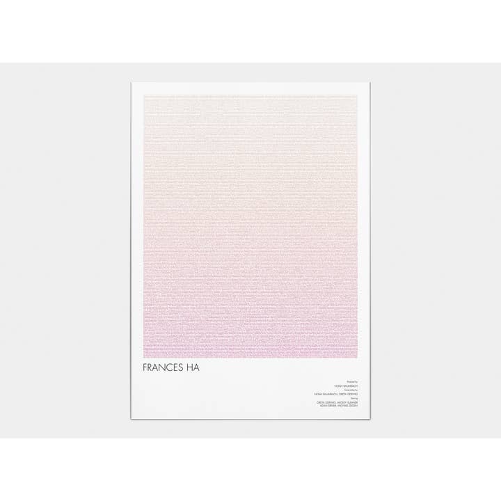 Frances Ha Drehbuch Filmplakat für den Großhandel von Fade Out Prints