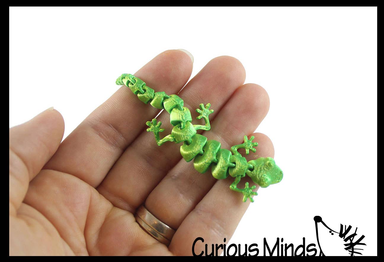 Curious Minds Toys - Wholesale Fidget Toy - Kids - 1 - Tiny 3D Printed Mini Gecko Lizard Wiggle Articulated Joi3