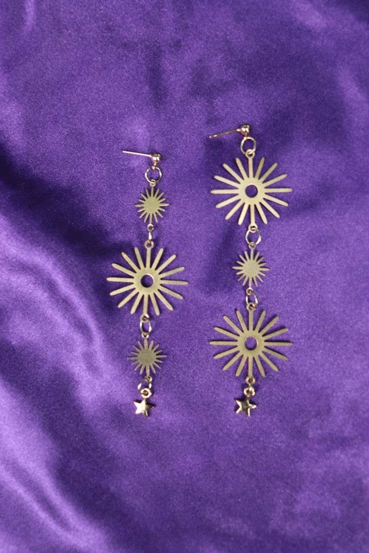 Lunascence - Wholesale Dangle Earrings - SEROTONIN Sun Brass Earrings1