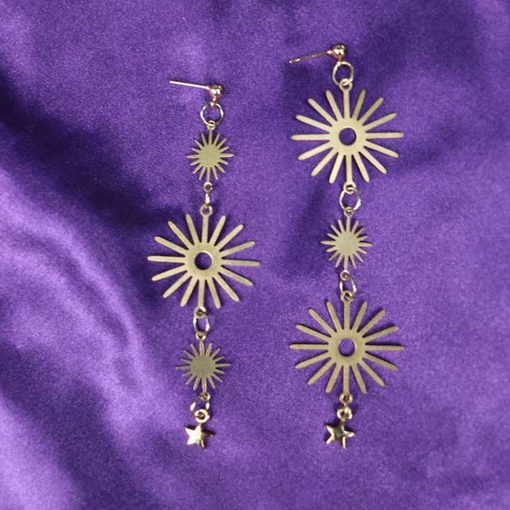 Lunascence - Wholesale Dangle Earrings - SEROTONIN Sun Brass Earrings1