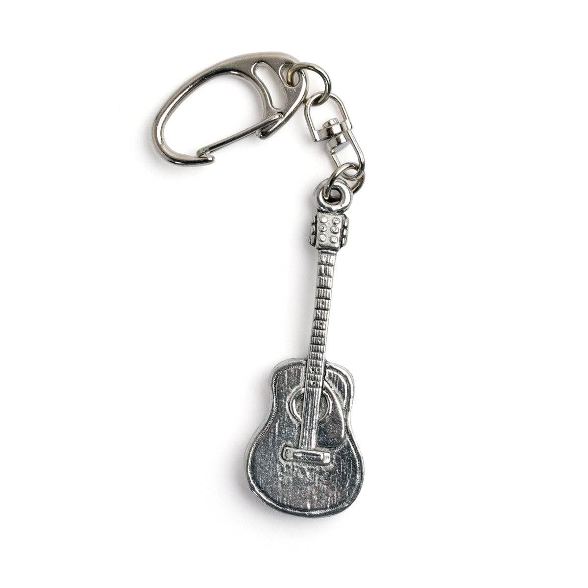 The Music Gifts Company - Wholesale Keychain - Unisex - Acoustic Guitar Pewter Keychain0