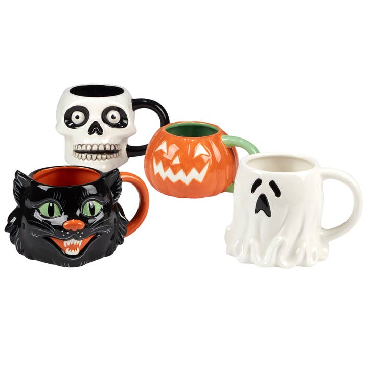 Certified International - Venta al por mayor Taza - Taza 3D para Halloween de Scaredy Cat, 22 oz.