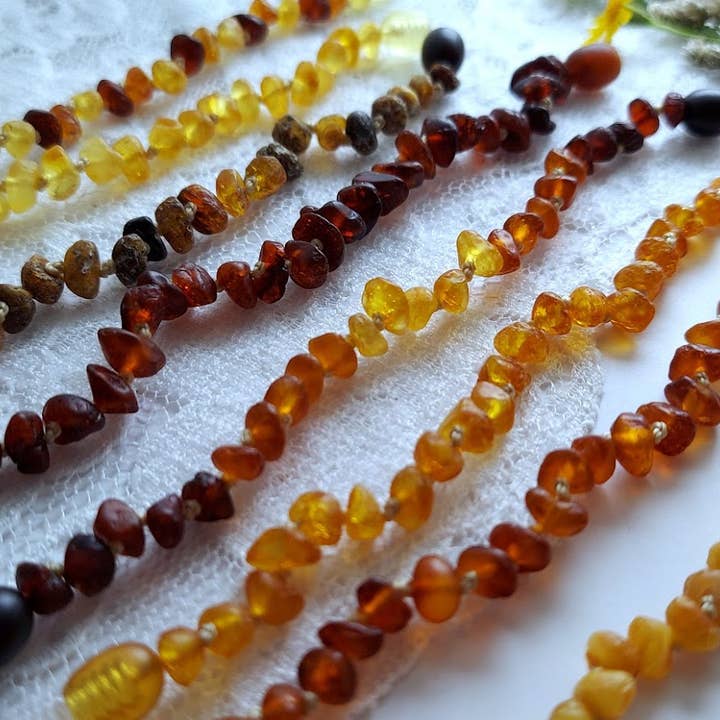 Amber Auksas - Wholesale Bangle Bracelet - Kids & Baby - Raw Lemon Baltic Amber Bracelet π w/ Tag & COA π GIA3