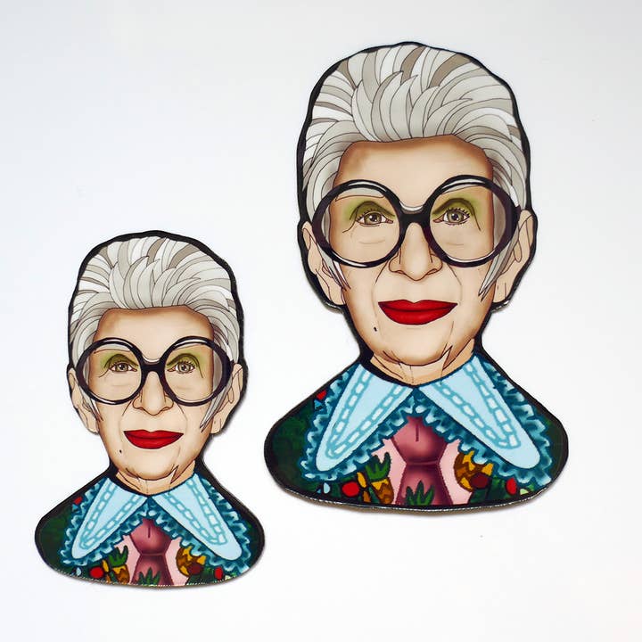 THE PAPER IDOLL - Wholesale Magnet - Iris Apfel magnet 3 or 4 in, Fashion icon merch6