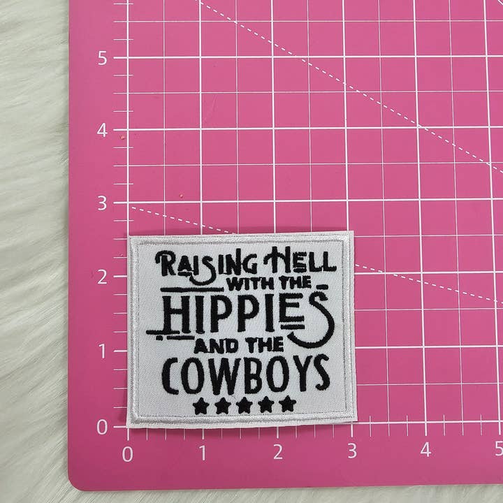 Scratch Decor - Wholesale Patch - 'Raising Hell With The Hippies And The Cowboys' Western Embroidery Iron On Patch2