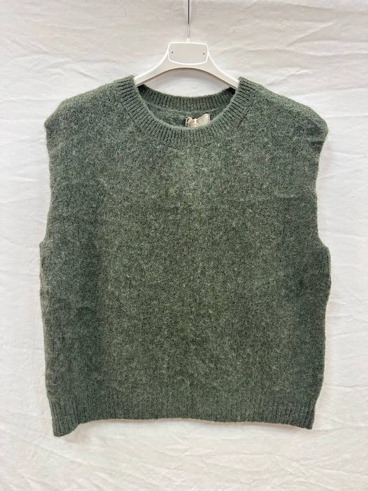 Mimi & Gogo - Wholesale Knit Sweater - Women's - Sleeveless Baby Alpaca Sweater @35552_PulSMAlpaga4