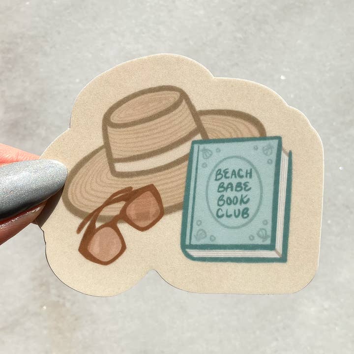 Beach Babe Book Club Sticker for wholesale by Le Petit Lapin Art Studio