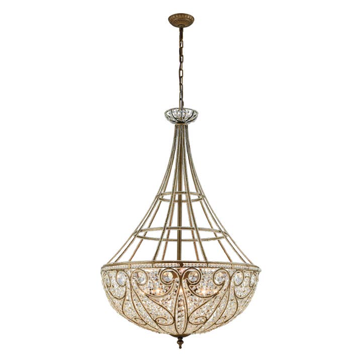 Elizabethan 28'' Wide 10-Light Chandelier - Dark Bronze for wholesale by Atlas Lighting and Home