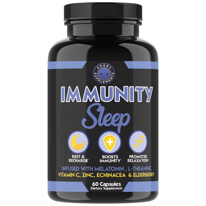 Angry Supplements - Wholesale Voedingssupplement/vitamine - Immuniteit Slaap Bedtime Immuunondersteuning Slaaphulp met vitamine C, zink, echinacea en vlierbessen