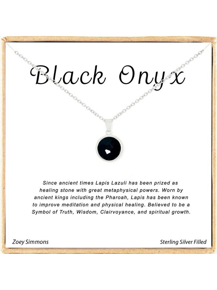 Gemstone Boxed Charm Necklace - SF for wholesale by Zoey Simmons