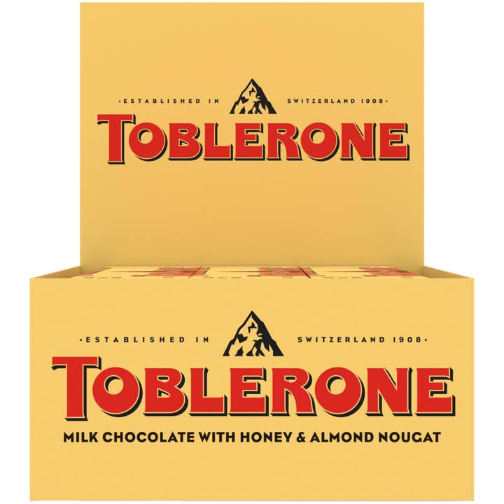 Toblerone 20 st 100 g mjölkchokladkakor för wholesale av Long Island Candy Factory