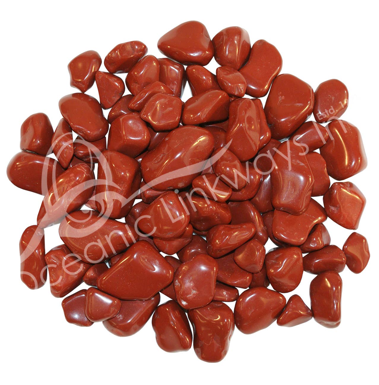Oceanic Linkways Inc - Wholesale Spiritual Stone/Crystal - TUMBLED STONES - JASPER, RED 15-30 MM (KG)0