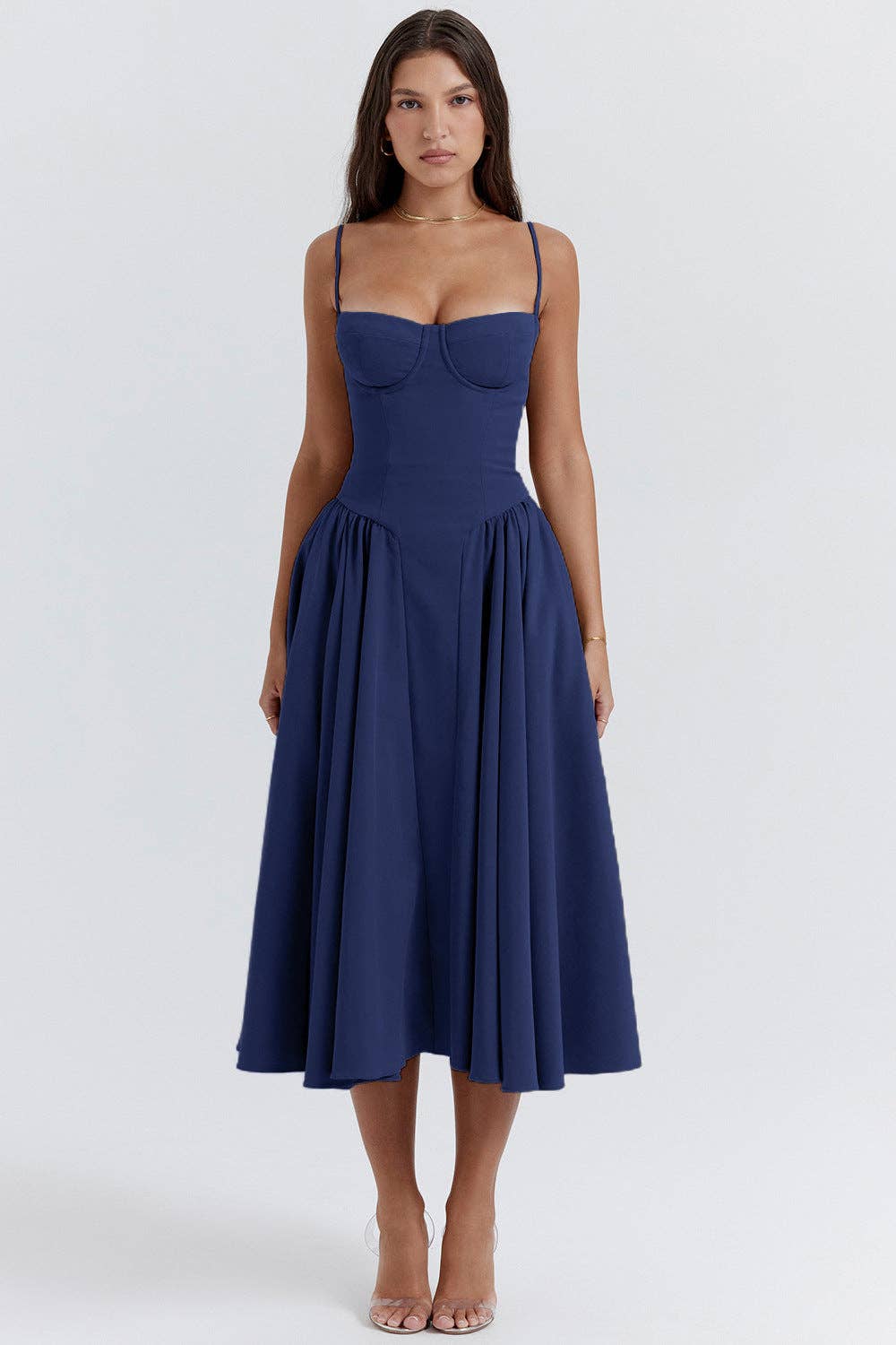 Sweetkama - Wholesale Dress - Women's - String Shoulder Solid & Floral Ladies Dress 2552848