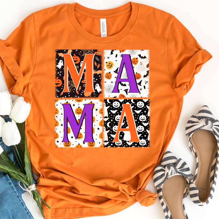 Square Halloween Mama Shirt - Mom Halloween Shirt for wholesale by The Shirt Company