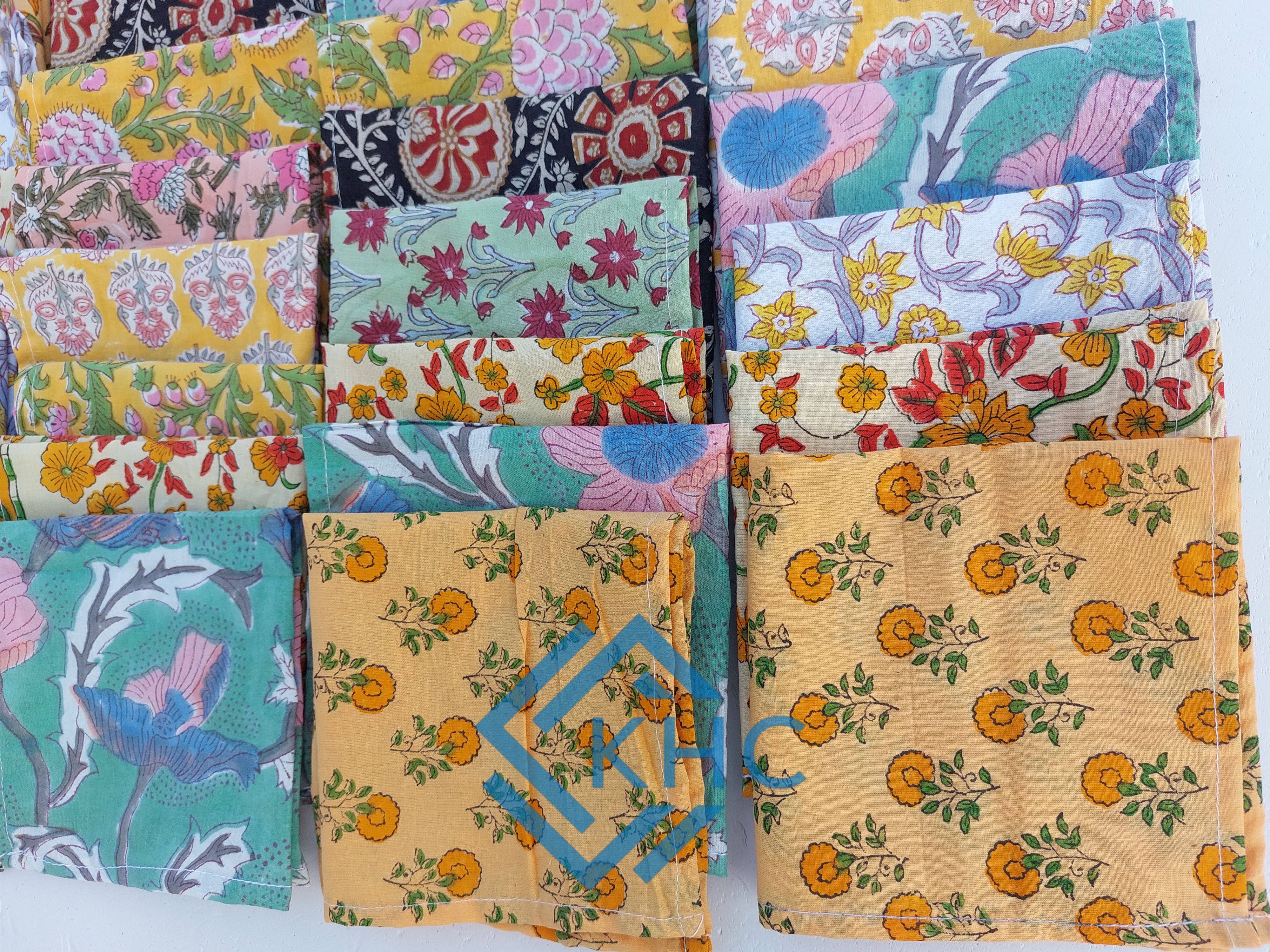 KHC – wholesale Dinner & cloth napkin – Assorted Cotton Fabric Floral Napkin Lot Of 20 Pcs1