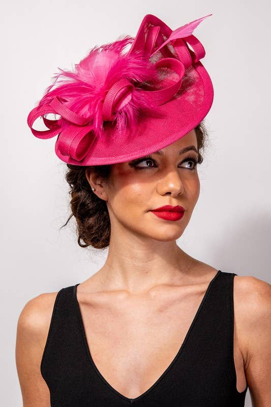 anbfashion - Vendita all'ingrosso Fascinator - Donna - Fascinator in piume e nastro di sinamay con fascia e clip9