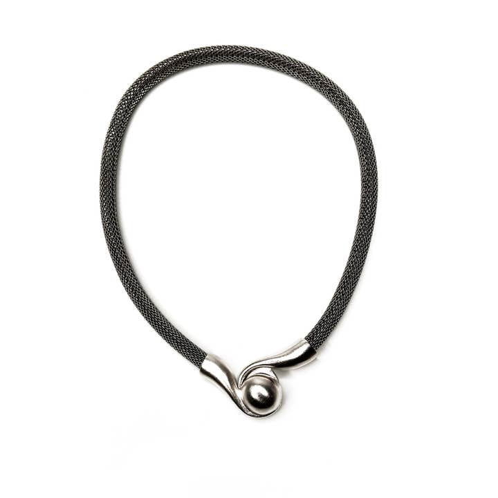 Erica Zap Designs - Wholesale Link & Chain Necklace - Mesh Necklace with Magnetic Swirl Ball Clasp