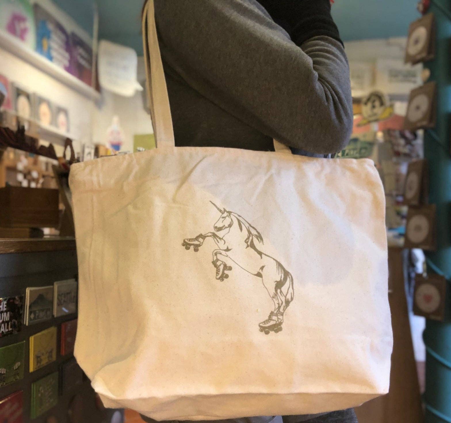 Ugly Baby - Wholesale Tote Bag - Women's - Tote Bag - Roller Skating Unicorn1