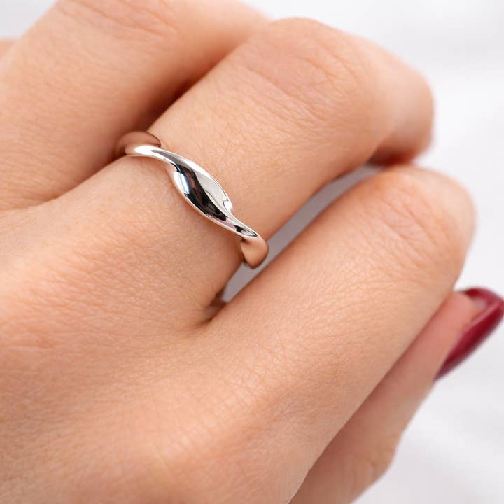 Sterling Silver Twisted Open Ring for wholesale by De Mexico