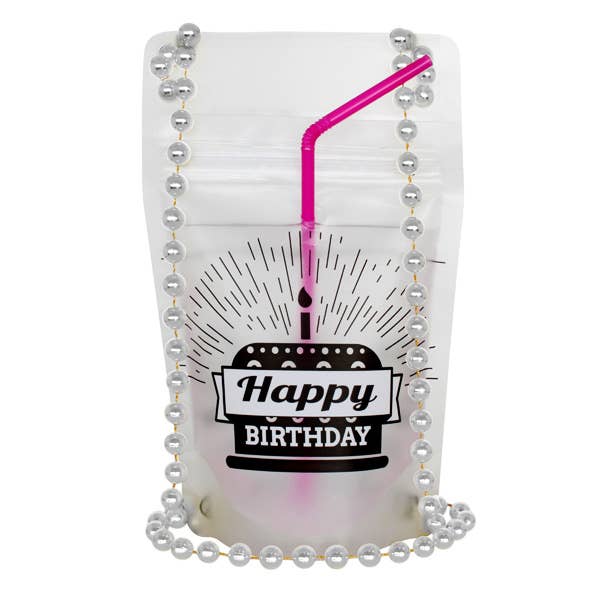 NeckSip - Wholesale Party Favor - Happy Birthday - Draagbare drankzakjes (12 oz | 2-pack)10