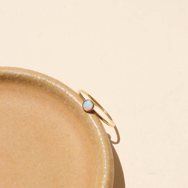 Token Jewelry - Wholesale Single Stone/Solitaire Ring - Opal 4mm Ring0