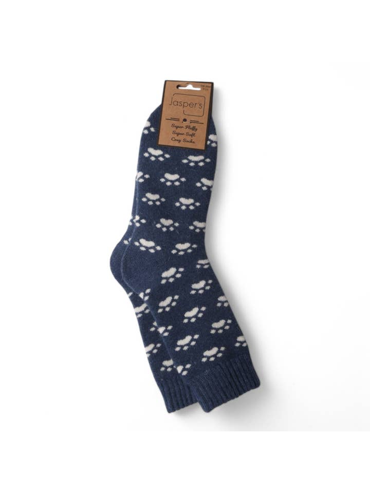 Jess & Lou - Venta al por mayor Calcetines - Hombre - Calcetines Súper Acogedores para Hombre con Huella de Pata JS900