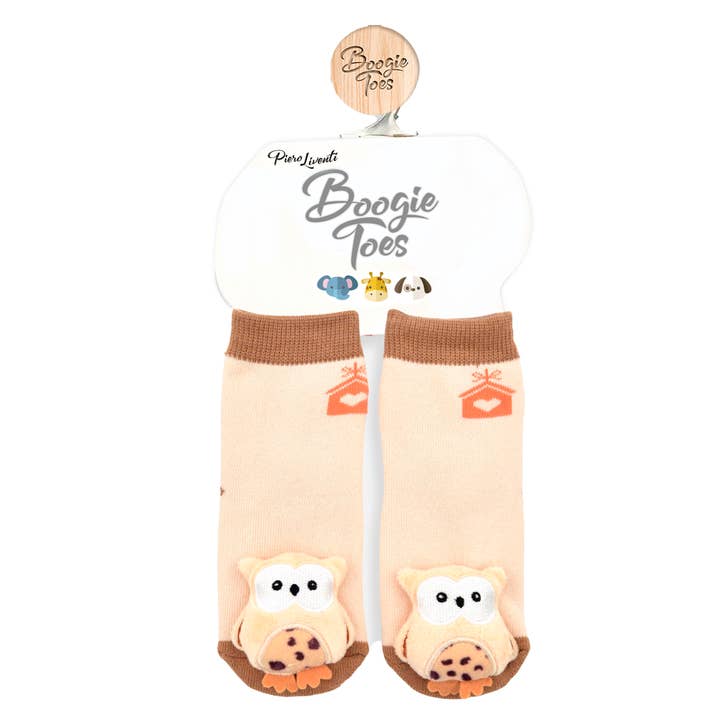 Liventi - Wholesale Socks - Baby - Wise Owl Boogie Toes - Baby Rattle Socks