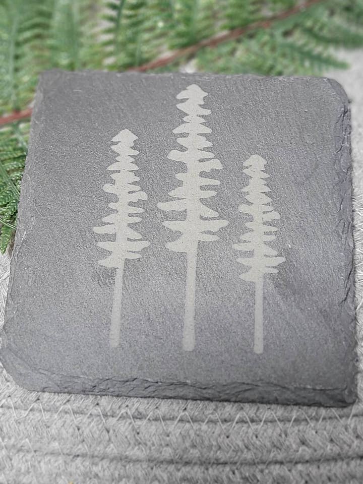 Slate tree coaster for wholesale by Jangles by Jan