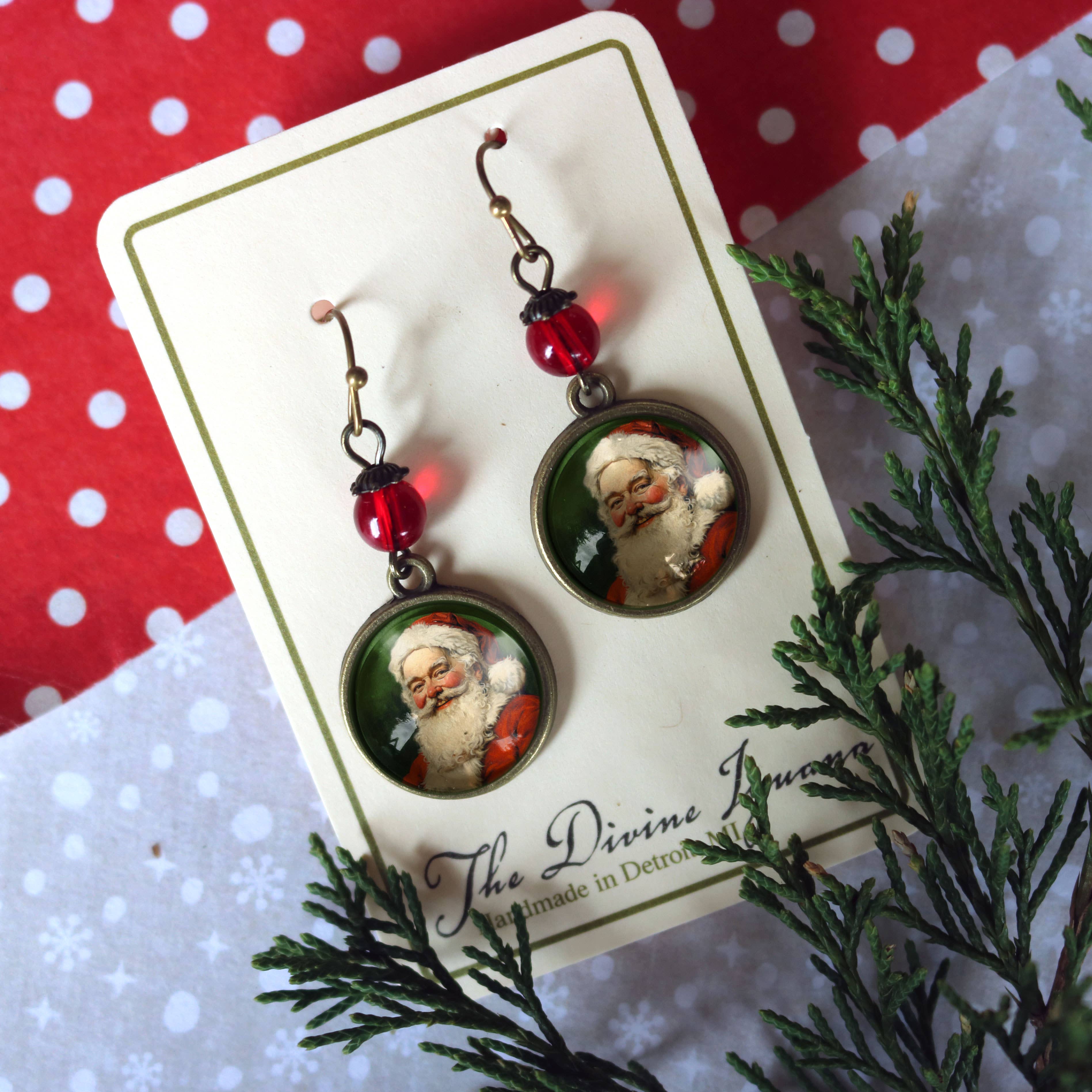 The Divine Iguana - Wholesale Dangle Earrings - Victorian Santa Claus Christmas Earrings1