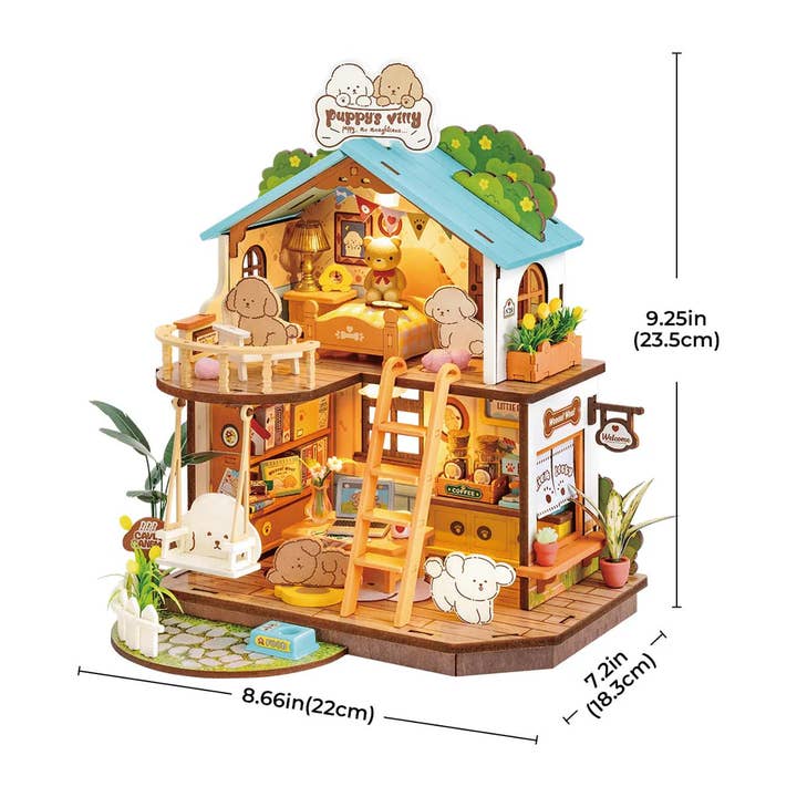 Robotime - Wholesale DIY Craft Kit - DG169 Puppy's Cozy Villa Rolife DIY Miniature House Puzzles2