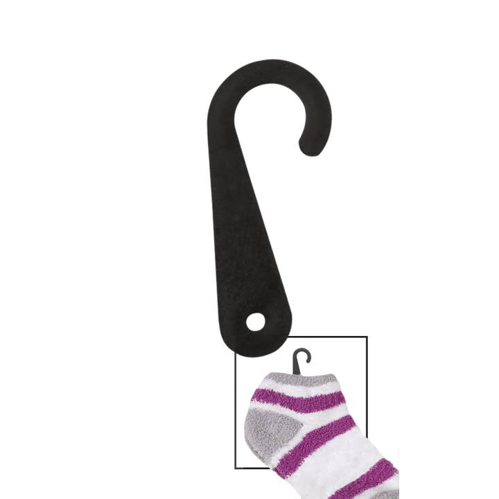 Store Supply Warehouse - Wholesale Clothes Hangers - Black Plastic Sock Hanger Hook - Pack of 200