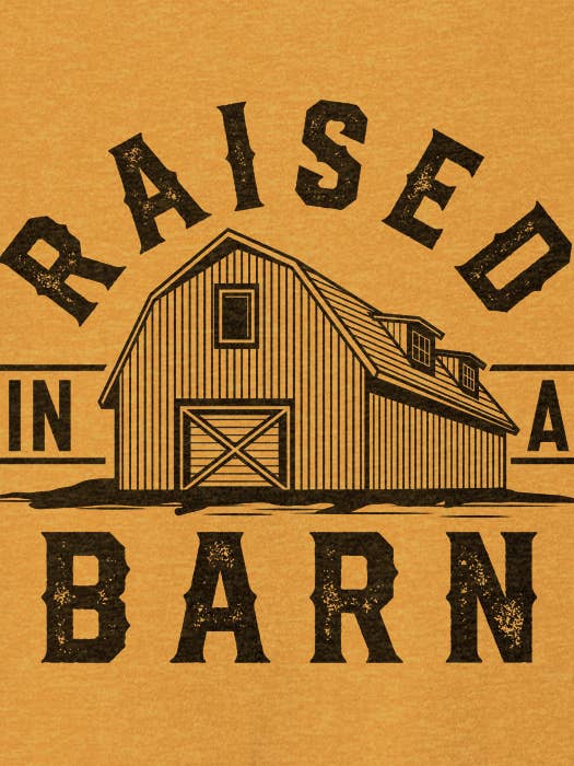 Élevé dans une grange pour la vente par Mason Jar Label