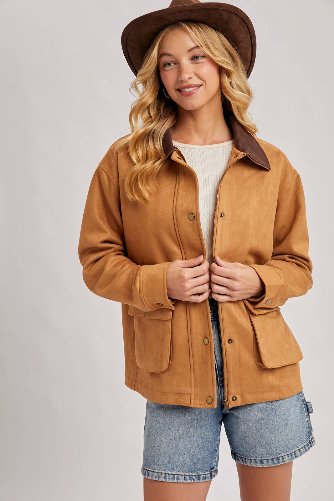 Bluivy - Wholesale Jacket - Women's - BUTTON DOWN FAUX SUEDE BARBOUR JACKET5