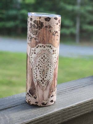 Western Skull Tumbler for wholesale by Taylored Decor