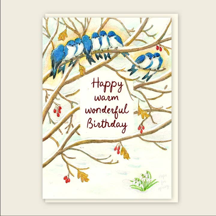 Winter Birthday Mini Card for wholesale by Elsabelle Paper Co.