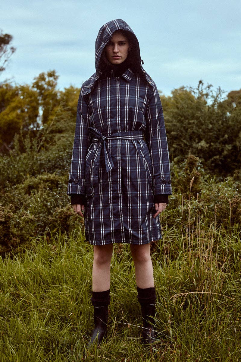 PAQME - Venta al por mayor Impermeable - Mujer - Gabardina reciclada para mujer con diseño de cuadros2