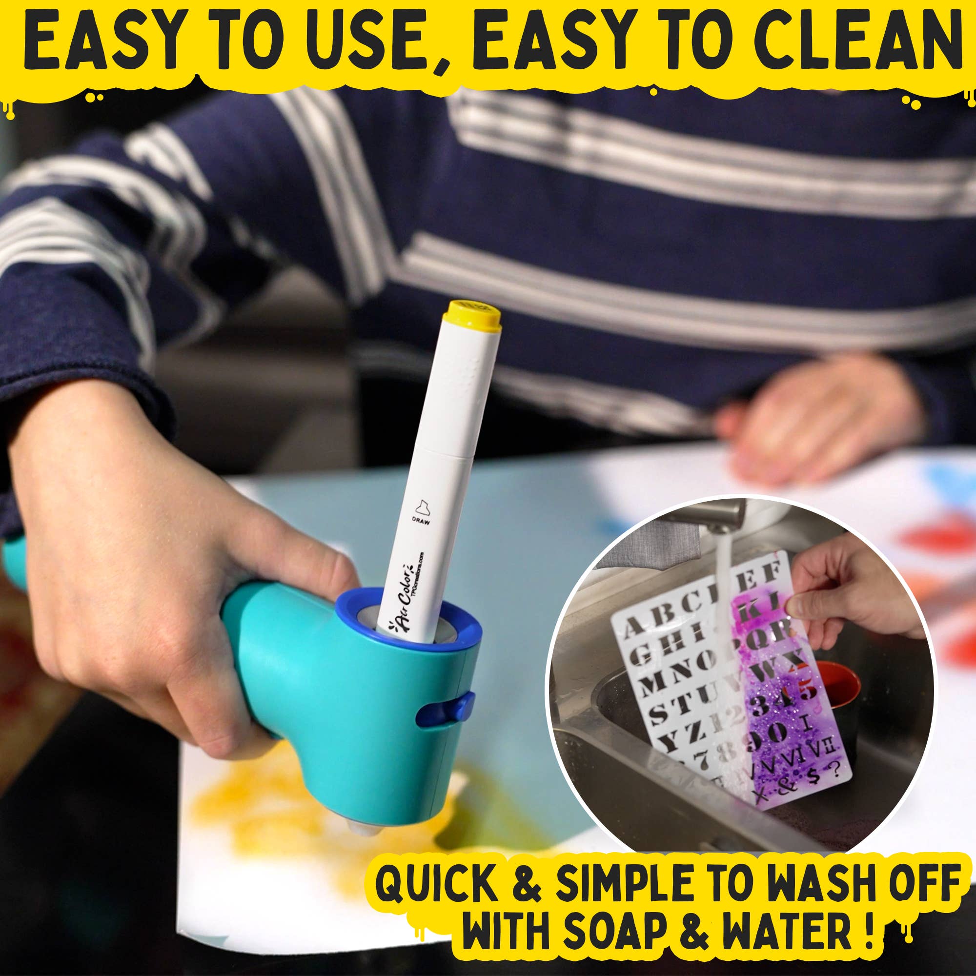 TPG Creations / The Pencil Grip - Wholesale Art Set - Kids & Baby - Aircolor Airbrush Kit (includes Markers & Stencils) TPG-4908